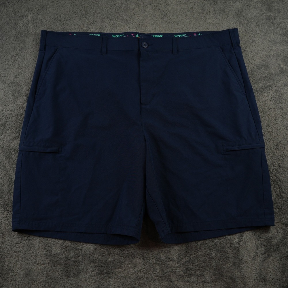 Birdie Bound Golf Shorts‎ Men 46 Navy Blue Stretch Cargo Performance Wicking